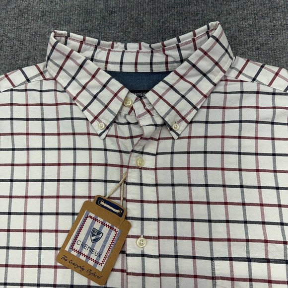 Cremieux Shirt Mens 3XT White WIndowpane Check Long Sleeve Button Up 3XL Tall - Picture 3 of 10